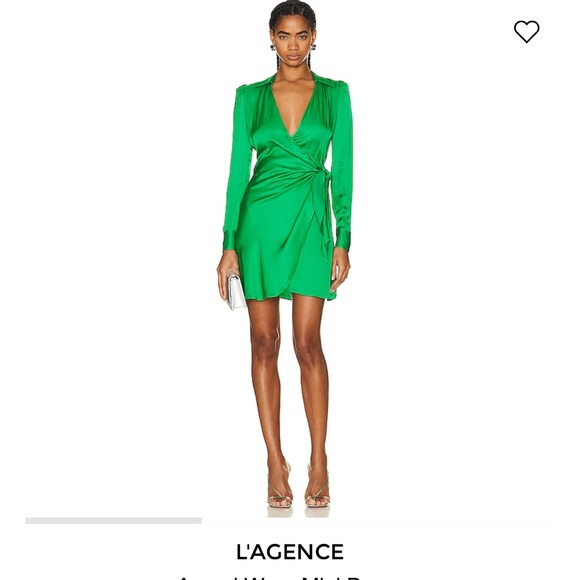 green emerald velvet dress L'agence Charmaine Silk Gown in Deep Teal main image 1